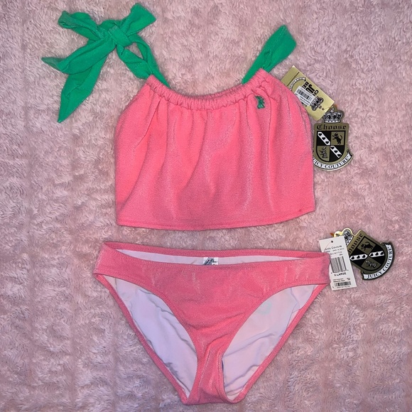 NWT JUICY COUTURE Mrs. Robinson Bikini Tankini Swimsuit Womens XL Pink Rare Find - Picture 2 of 9